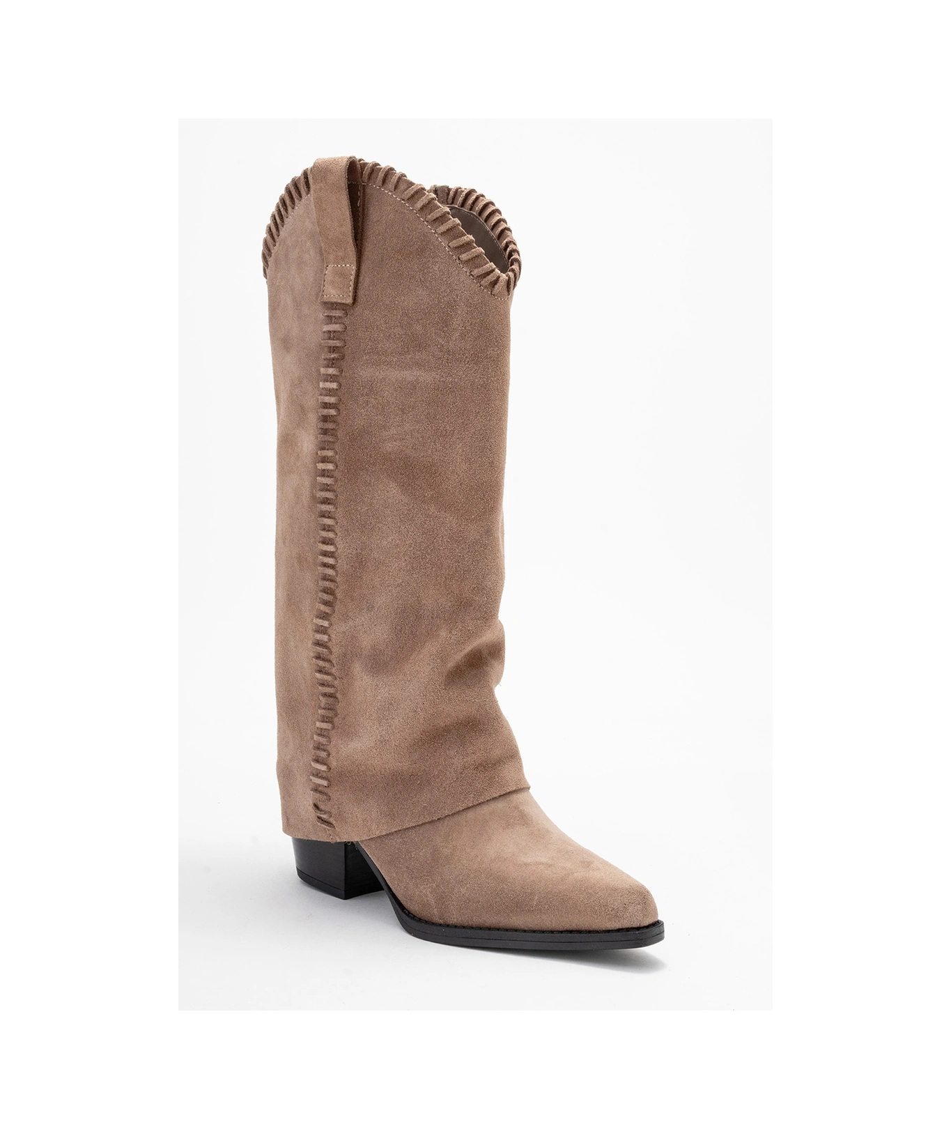 Luvishoes Luvi Shoes Tyler Toprak Süet Hakiki Deri Dikişli Kadın Western Çizme Toprak