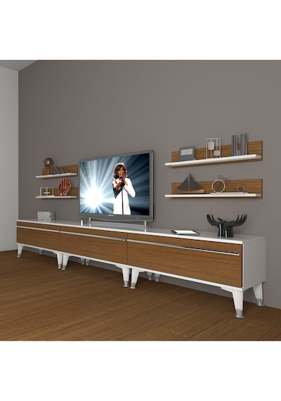Decoraktiv Eko 270r Mdf Silver Tv Ünitesi Tv Sehpası Beyaz - Ceviz