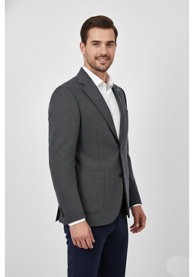 Baglan Erkek Tek Spor Ceket Çift Yırtmaçlı Bgl-st03983 Koyu Gri
