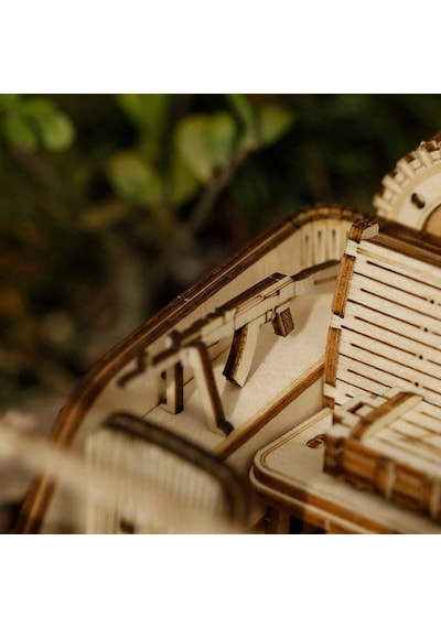 Rokr Mc701 Asker Ordu Arabası Army Field Car Dıy Minyatür Maket Model Seti Ahşap 3d Wooden Puzzle 3d Model Kit Detaylı Dekoratif Hobi Seti Ahşap Maket