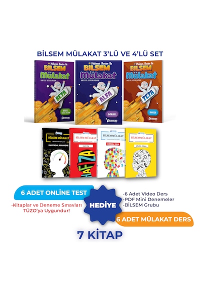 Tüm Sınıflar İçin Bilsem Mülakat 3'lü Ve 4'lü Set