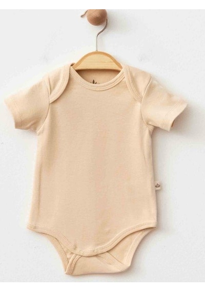 Zekids Bebek Organik Pamuklu Kolsuz Çıtçıtlı İkili Body Set-15901 Bej