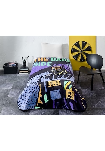 Taç Star Wars Cosmic Çizgi Film Karakteri Pamuk-polyester Karışım Battaniye, Siyah, Mor, Turkuaz, Tek Kişilik Diğer