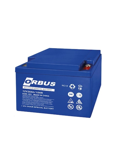 Orbus 12v 28ah Yatık Engelli Bakımsız Tip Jel Akü