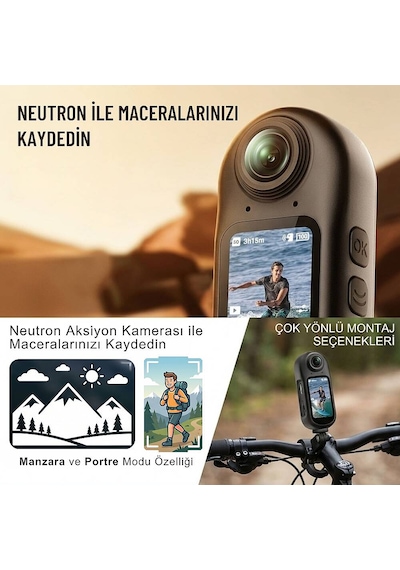 Neutron Ntl-ac-01md4k Mini Aksiyon Kamerası Siyah