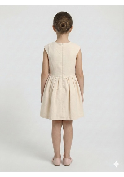 Xo Kids Kız Çocuk Elbise + Bolero 6-9 Yaş 52124 Bej