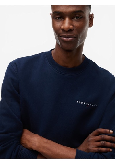 Tommy Hilfiger Tjm Reg Lınear Crew Ext Erkek Mavi Sweatshirt - Dm0dm20249
