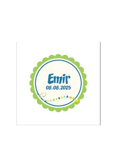 Yaprak Motifli Kare Mühür Kına Nişan Düğün 3x3 Cm Özel Etiket / 50 Adet Sticker Beyaz