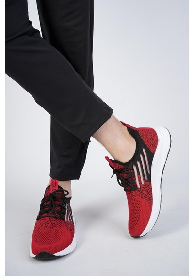 Muggo Ultraboost Unisex Ortopedik Günlük Garantili Yürüyüş Koşu Sneaker Spor Ayakkabı Kırmızı