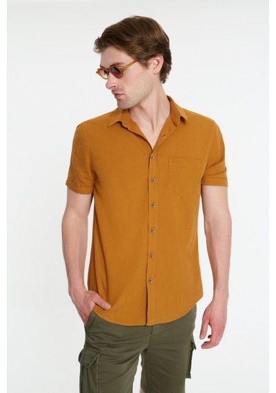 Lf2024492 Gömlek K.kol Dark Camel