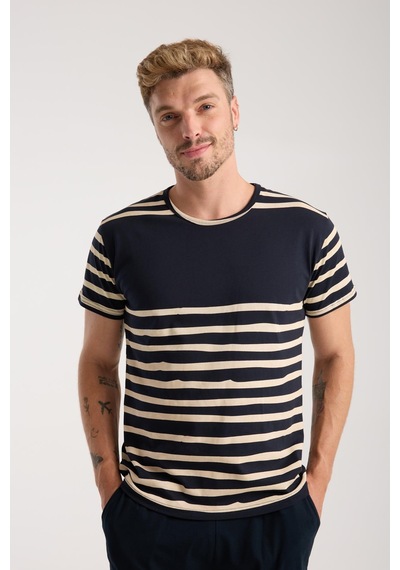 Akbeniz Erkek Lacivert Sıfır Yaka Kısa Kol Şortlu Pijama Takımı
