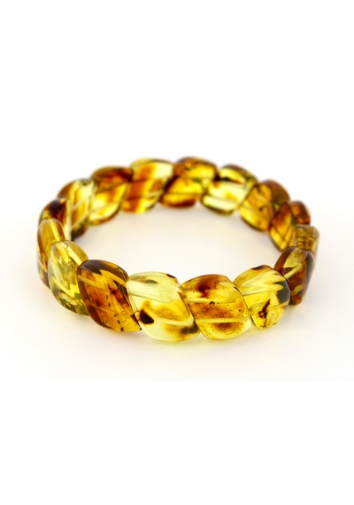 Kehribar Bileklik Fosilli Roleks Özel Tasarım Ambergold Blk23-46 Çok Renkli
