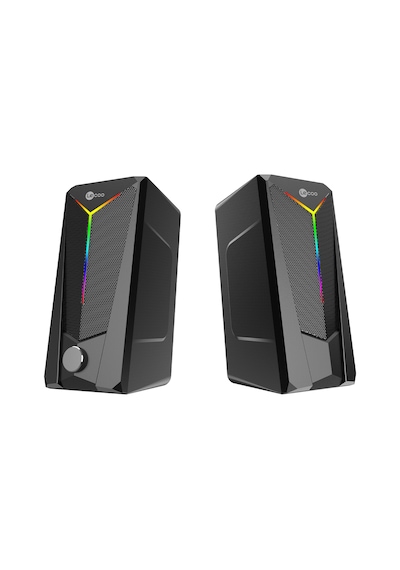 Lecoo DS104 Kablolu USB + 3.5mm Jack 6W RGB Aydınlatmalı Masaüstü Hoparlör Siyah
