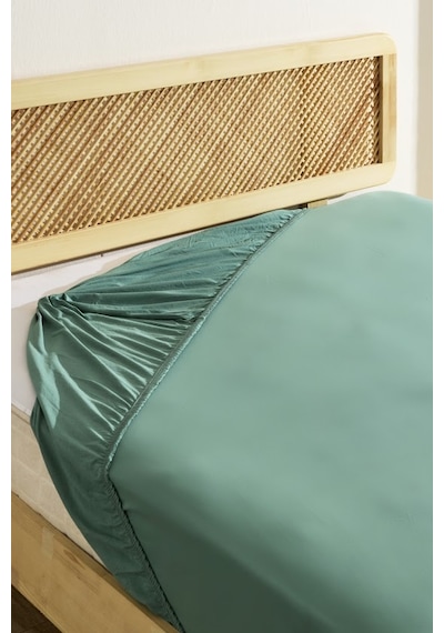 Karaca Home Penye Fitted Çarşaf Tek Kişilik 100x200+30 Cm Yeşil Yeşil