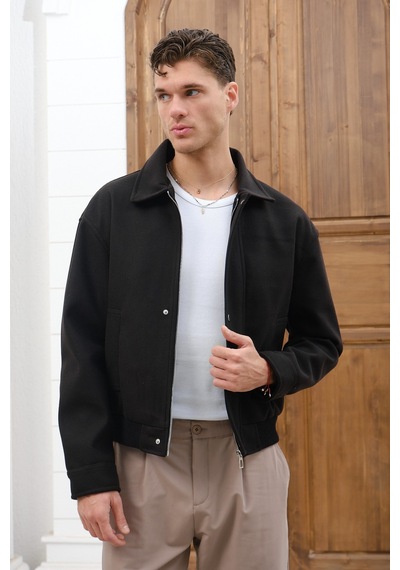 Baselco Bomber Basic Kaşe Ceket/mont Siyah