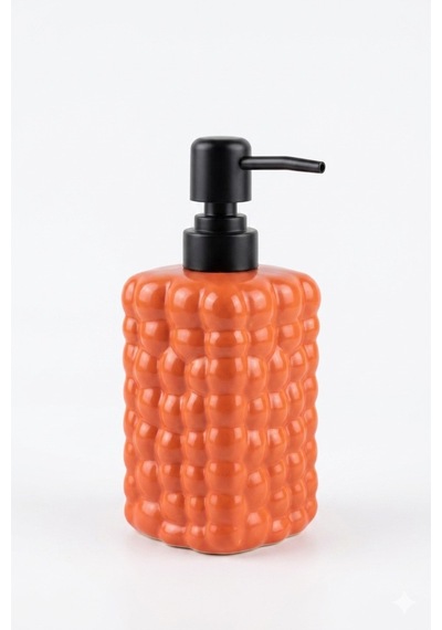 Dekoratif Seramik Bubble Sabunluk -400ml- 17x7x7 Cm Turuncu