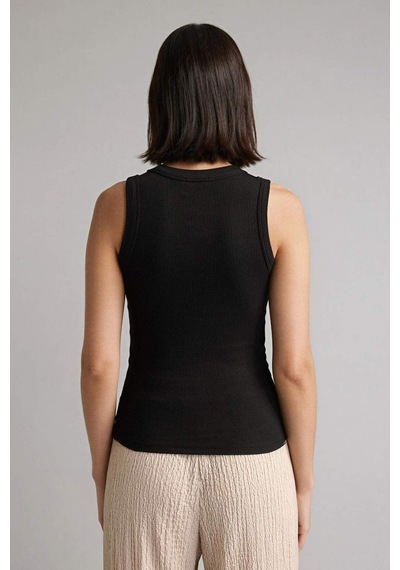 Defacto Slim Fit Dar Kesim Basic Düz Bisiklet Yaka Fitilli Kaşkorse Atlet F8721ax25aubk27 Siyah