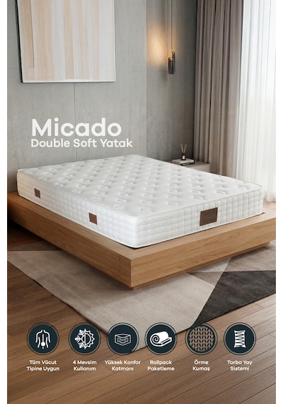 Micado Double Soft Pocket Yaylı Torba Yaylı Yatak Çift Kişilik