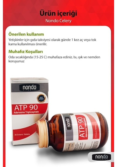 Nondo Atp 90 Adenozin Trifosfat 30 Enterik Tablet