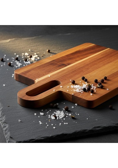 Doğal Akasya Dikdörtgen Kesme Tahtası Ve Sunum Tepsisi 35x20 Cm Masif Ahşap Et, Ekmek Ve Peynir Servis Panosu B Diğer