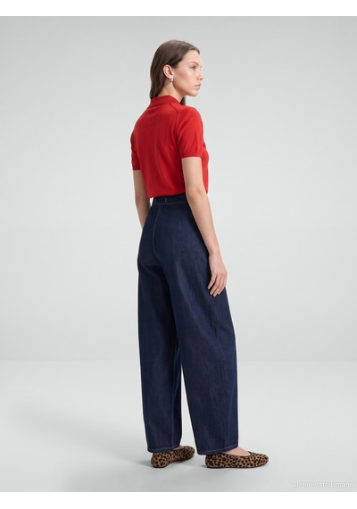 Dilvin 72390 %100 Pamuk Baggy Jean Lacivert