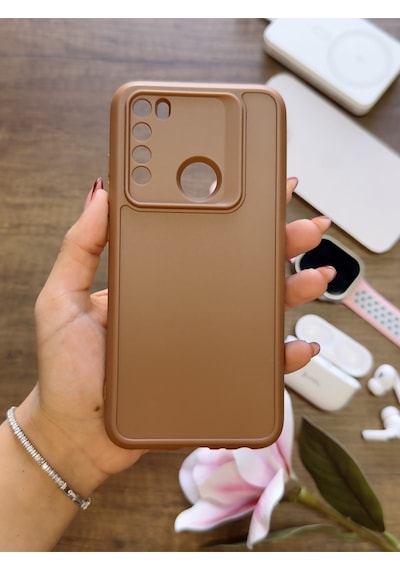 Redmi Note 8 Uyumlu Kamera Korumalı Darbeye Dayanıklı Renk Atmayan Keep Silikon Kılıf Kahverengi