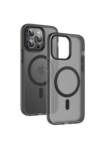 Apple Uyumlu iPhone 14 Pro Max Kılıf Mat Arka Yüzey Wireless Şarj Özellikli Zore Locik Kapak Siyah