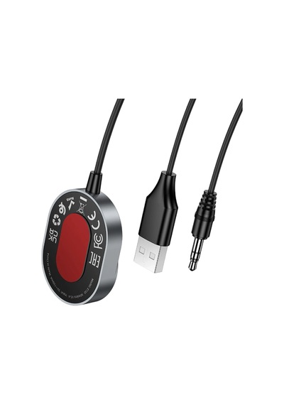 Hoco. E150 Tak Çalıştır Aux Bluetooth Ses Dönüştürücü - Gri