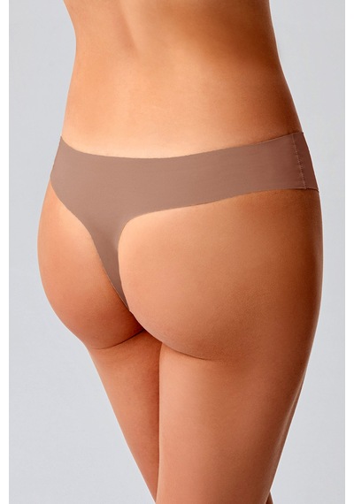 Kompedan Kadın String Lazer Kesim Slip Külot Cappuccino 9207 Kahverengi