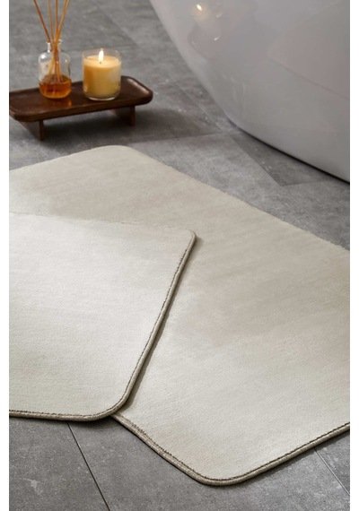 Simple 2'li Banyo Paspası Bej