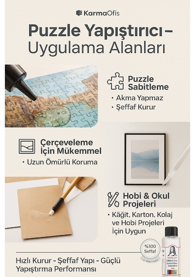 Puzzle Yapıştırıcı 6 70 Ml Şeffaf Ve Güçlü Yapıştırıcı Puzzle Koruma & Uv Dayanıklı