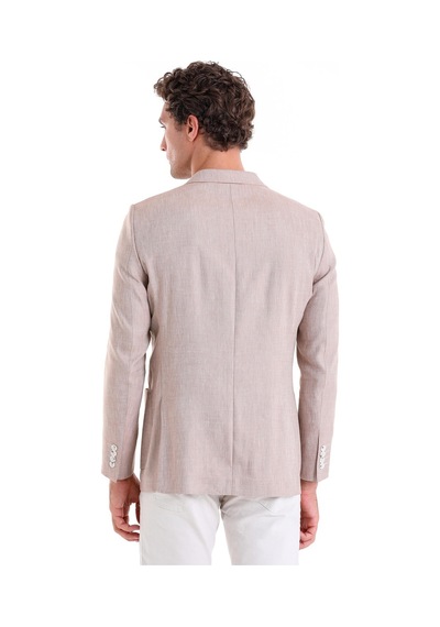 Hatemoğlu Brick Slim Fit Düz Sivri Yaka Kruvaze Casual Ceket Siyah