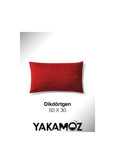 Br Yakamoz Kırmızı Renk Kırlent , Yastık Kılıfı Kadife Görünümlü Velvet Touch Serisi Kırmızı