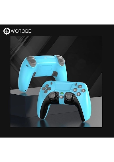 Kablosuz Wireless Ps4 Android Apple Uyumlu iOS Switch Pc Six-axis Oyun Kolu Joystick Mavi