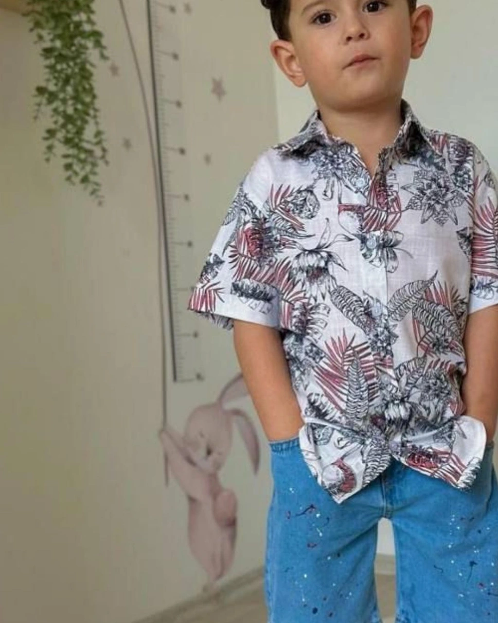 Cg Kids Yaprak Desenli Keten Gömlek Jean Kot Şort Erkek Çocuk Alt Siyah - Beyaz - Gri - Kırmızı Cg Kids Yaprak Desenli Keten Gömlek Jean Kot Şort Erkek Çocuk Alt Siyah - Beyaz - Gri - Kırmızı