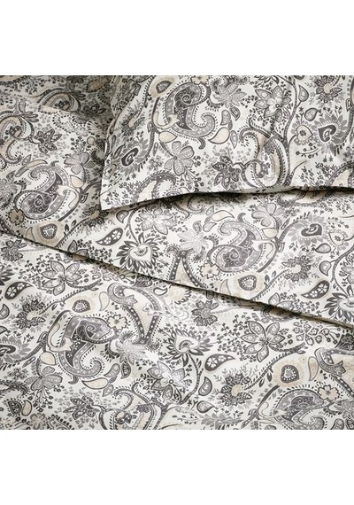 Ikea Rodgersıa Çift Kişilik Nevresim Seti, Gri-beyaz, 240x220/50x60 Cm