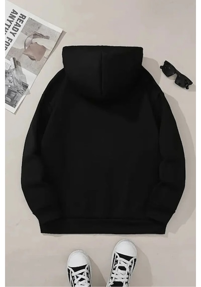 4'lü Kapüşonlu Basic Sweatshirt Seti - Düz Kışlık Şardonlu Kumaş Yeşil Saks Mavi Siyah Beyaz