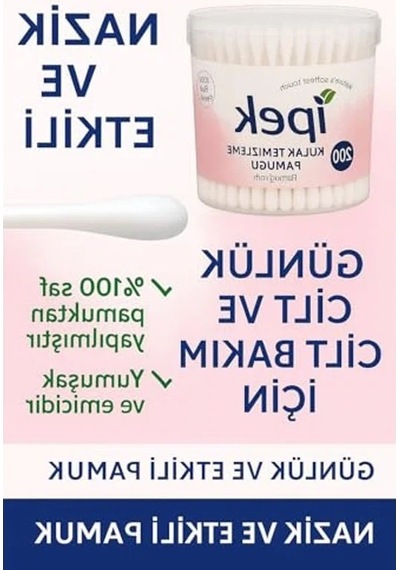 100 Adet %100 Hidrofil Pamuklu Kulak Çubuğu Seti