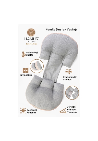 Hamile Cırtlı Ayarlanabilir Bel Karın Destek Yastığı Yıkanabilir Kılıflı Bebek Uyku Minderi