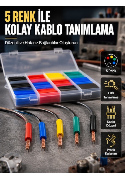 560 Parça Isı Makaron Seti Elektrik, Otomotiv Ve Elektronik İçin Profesyonel İzolasyon Kiti Belirtilmemis