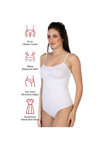 Beyaz Mı Emay 1927 İp Askıllı Ripli String Body Beyaz