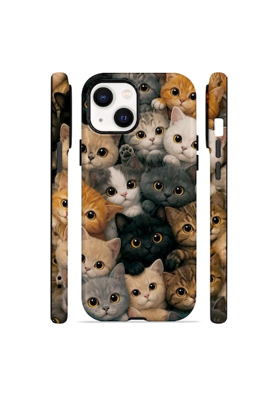 Velvoria Valestra Kedi Kalabalığı Apple iPhone Uyumlu 14 Darbe Korumalı Kılıf Valestra Select - Kedi Kalabalığı