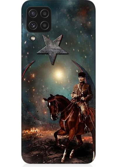 Samsung Galaxy A22 Uyumlu Mustafa Kemal Atatürk Ve Mücadele Yılları Desenli Silikon Kılıf
