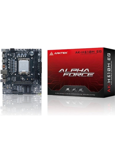 Arktek Alpha Force, Ak-h610m Eg Vs, 2xddr4, M.2, 2x Hdmı, Dp, 12-13.14.nesil, Lga1700 Soket, Anakart