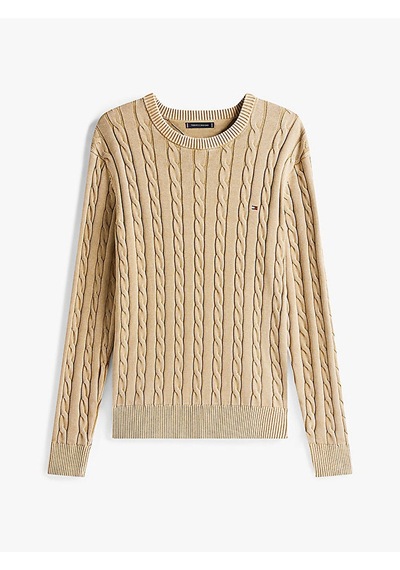 Tommy Hilfiger Classıc Cable Gmd C Nk Erkek Yeşil Kazak - Mw0mw39524 Yeşil