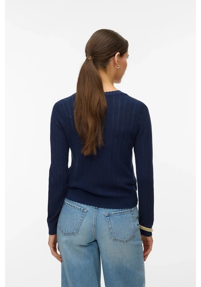 Vero Moda Kadın Vmnewlex Bisiklet Yaka Uzun Kollu Hırka 10340562 Lacivert Lacivert