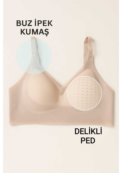 Pae Nefes Alabilen Toparlayıcı Ultra İnce Dikişsiz Dikleştirici Buz İpek Hayalet Sütyen Vizon Pae Nefes Alabilen Toparlayıcı Ultra İnce Dikişsiz Dikleştirici Buz İpek Hayalet Sütyen Vizon