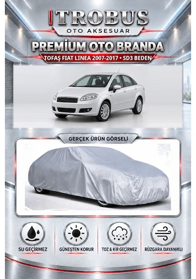 Tofaş Fiat Linea 2007-2017 Uyumlu Premium Araba Brandası Oto Branda Sd3 Beden