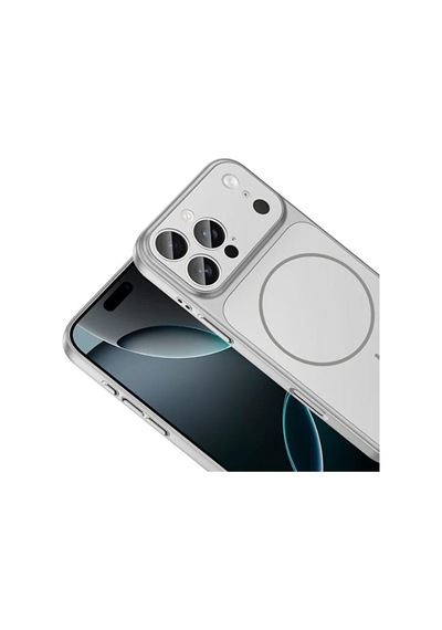 İphone 13 Pro Uyumlu Ag Glass Koruyucu Kılıf İphone 17 Pro Max Görünümlü Gümüş