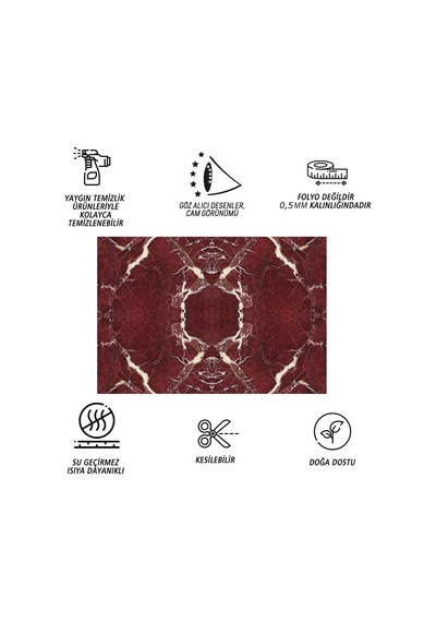 Tink Kendinden Yapışkanlı Bordo Desenli Pvc Panel 41x62 Cm